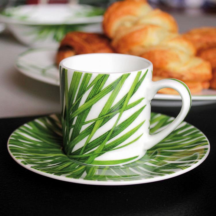 Кофейная пара Зелёная жизнь Life In Green Coffee Cup And Saucer